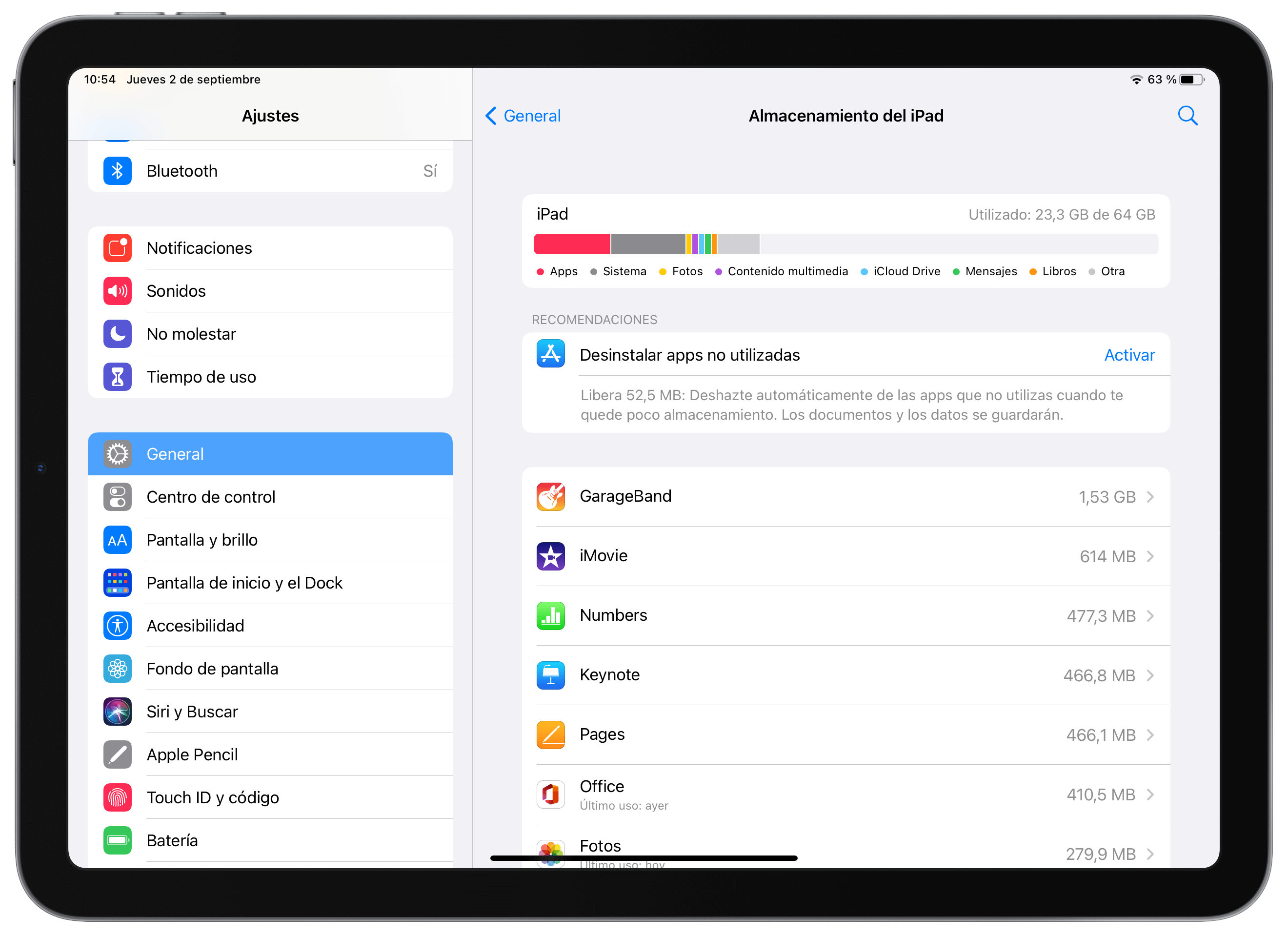 Comprobar el almacenamiento consumido en iPhone, iPad o iPod touch