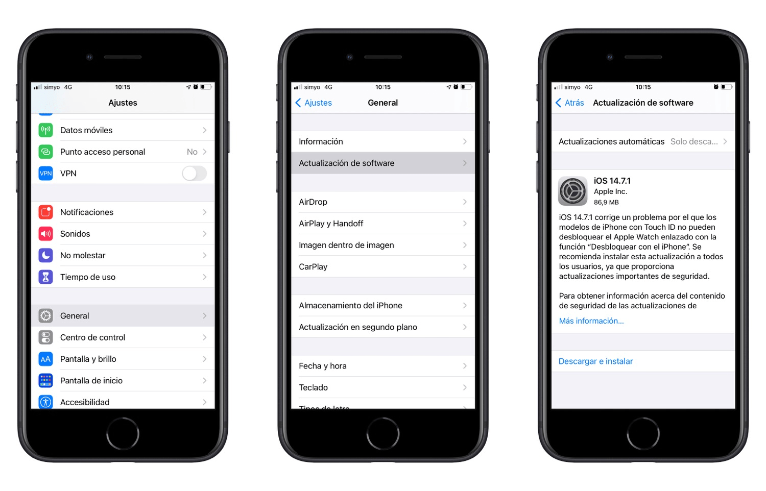 Actualizar el iPhone sin ordenador vía OTA