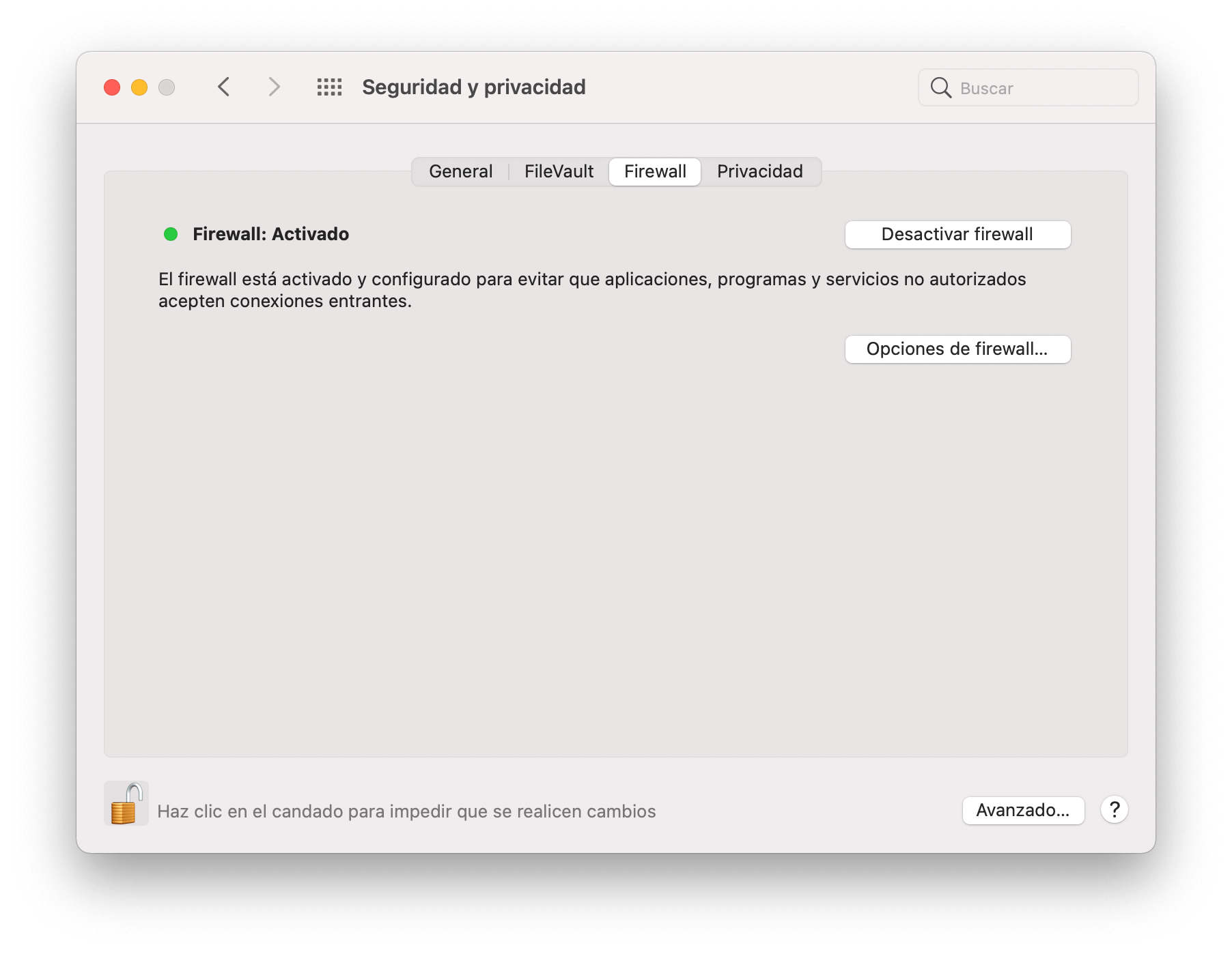 Activar Firewall en macOS