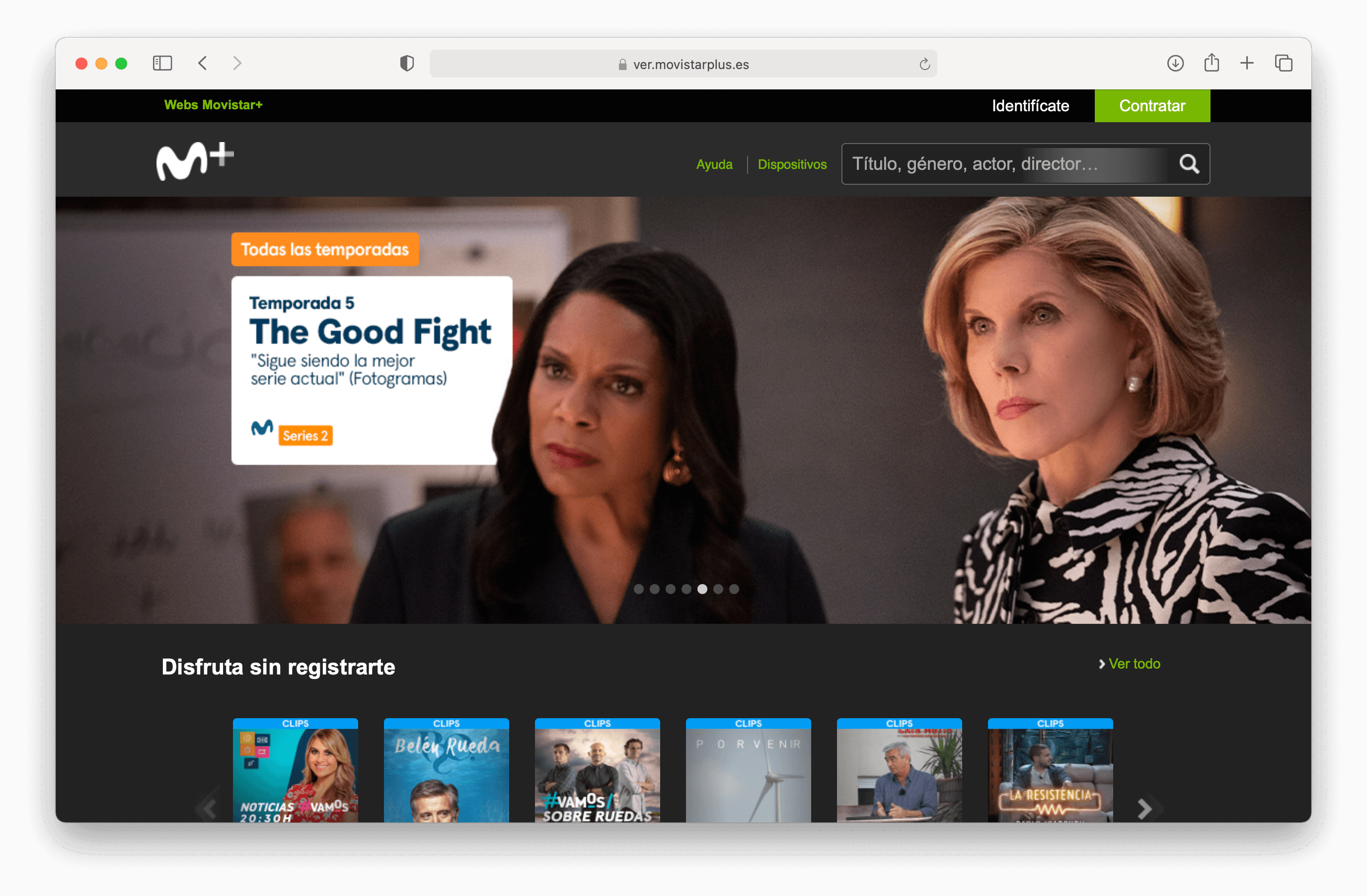 Movistar+ en Safari para Mac