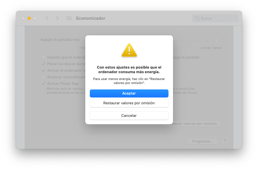Desactivar tiempo de espera de la pantalla en Mac Desactivar tiempo de espera de la pantalla en Mac