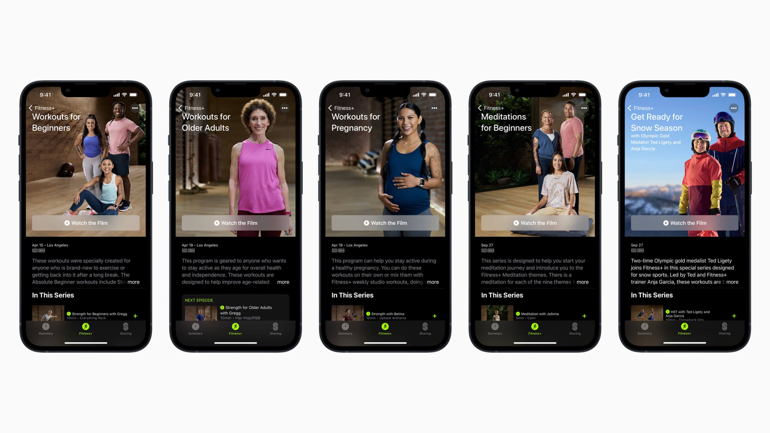Apple Fitness+: entrenamientos disponibles