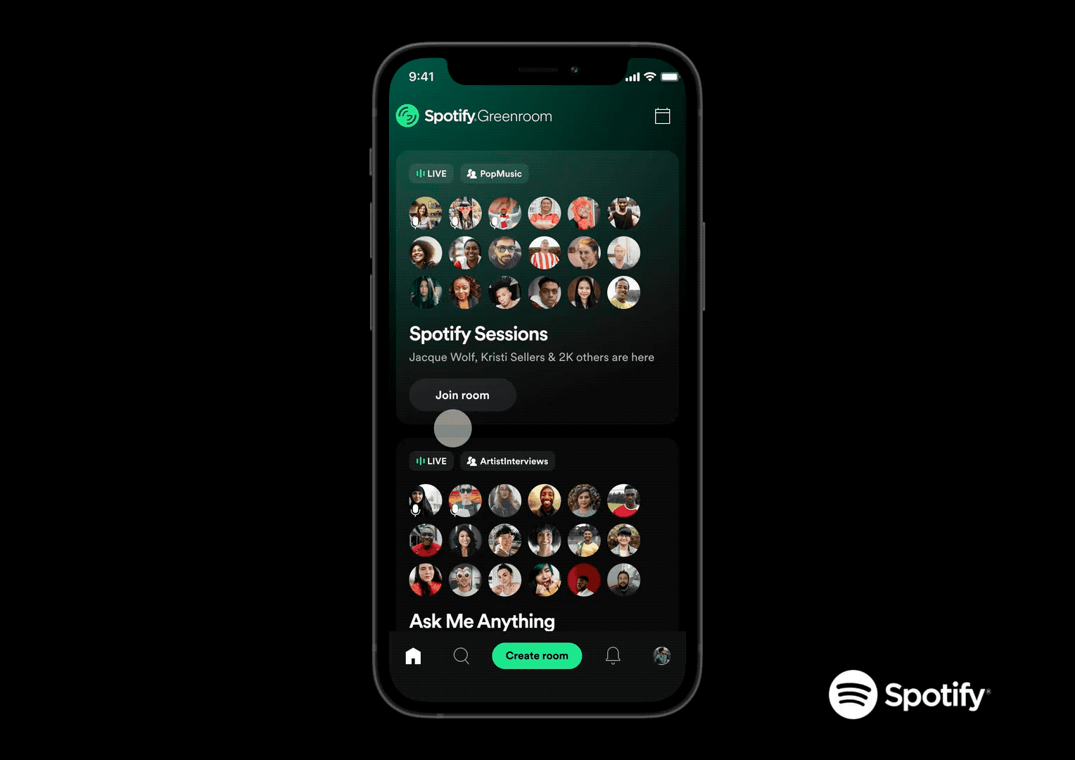 Spotify Greenroom para iOS