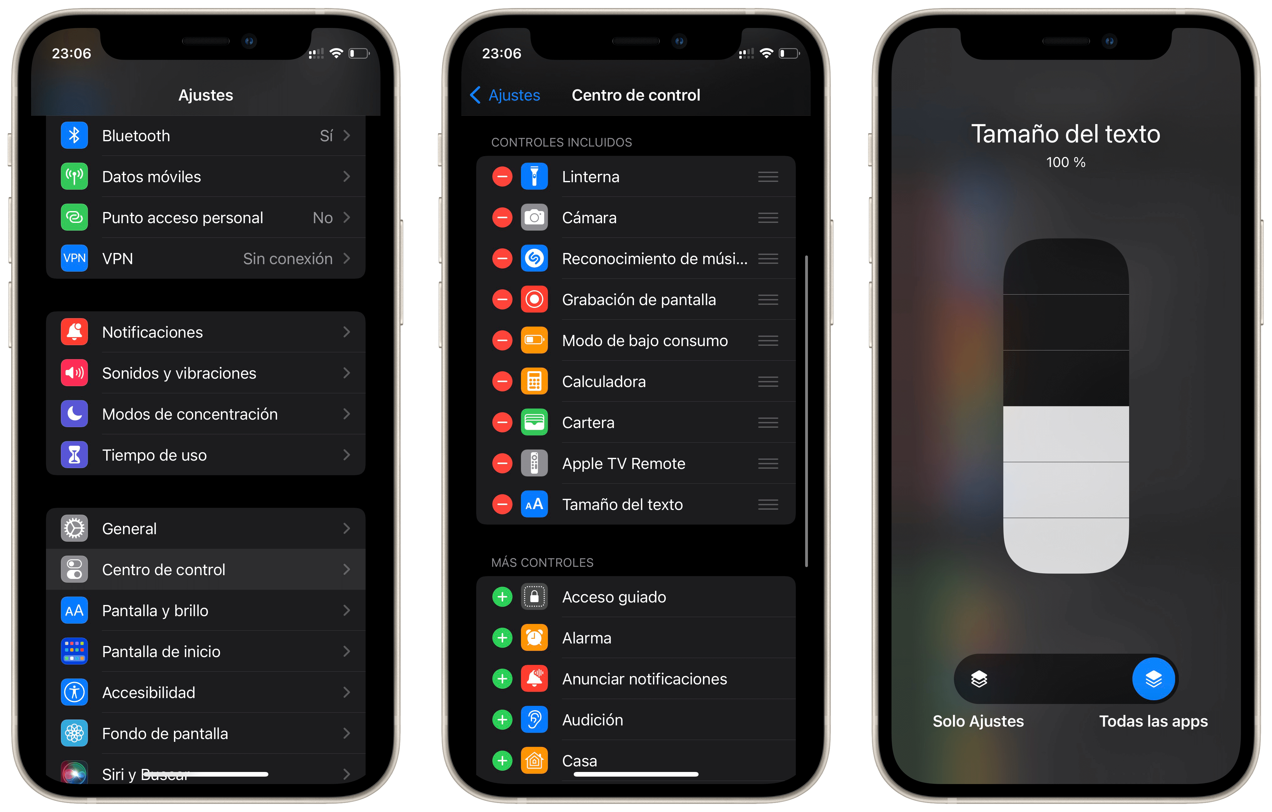 Cambiar el tamaño del texto en el iPhone