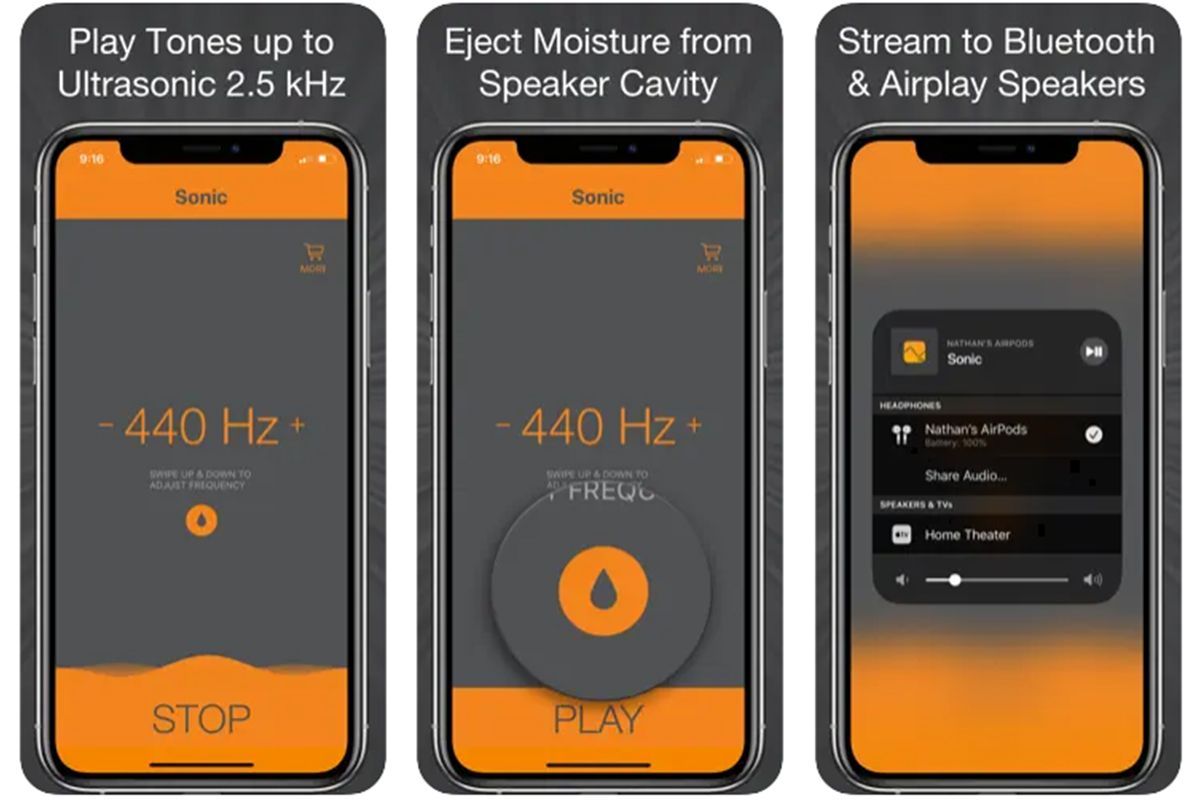 Sonic: una potente app para expulsar el agua de forma manual o automática de tu iPhone