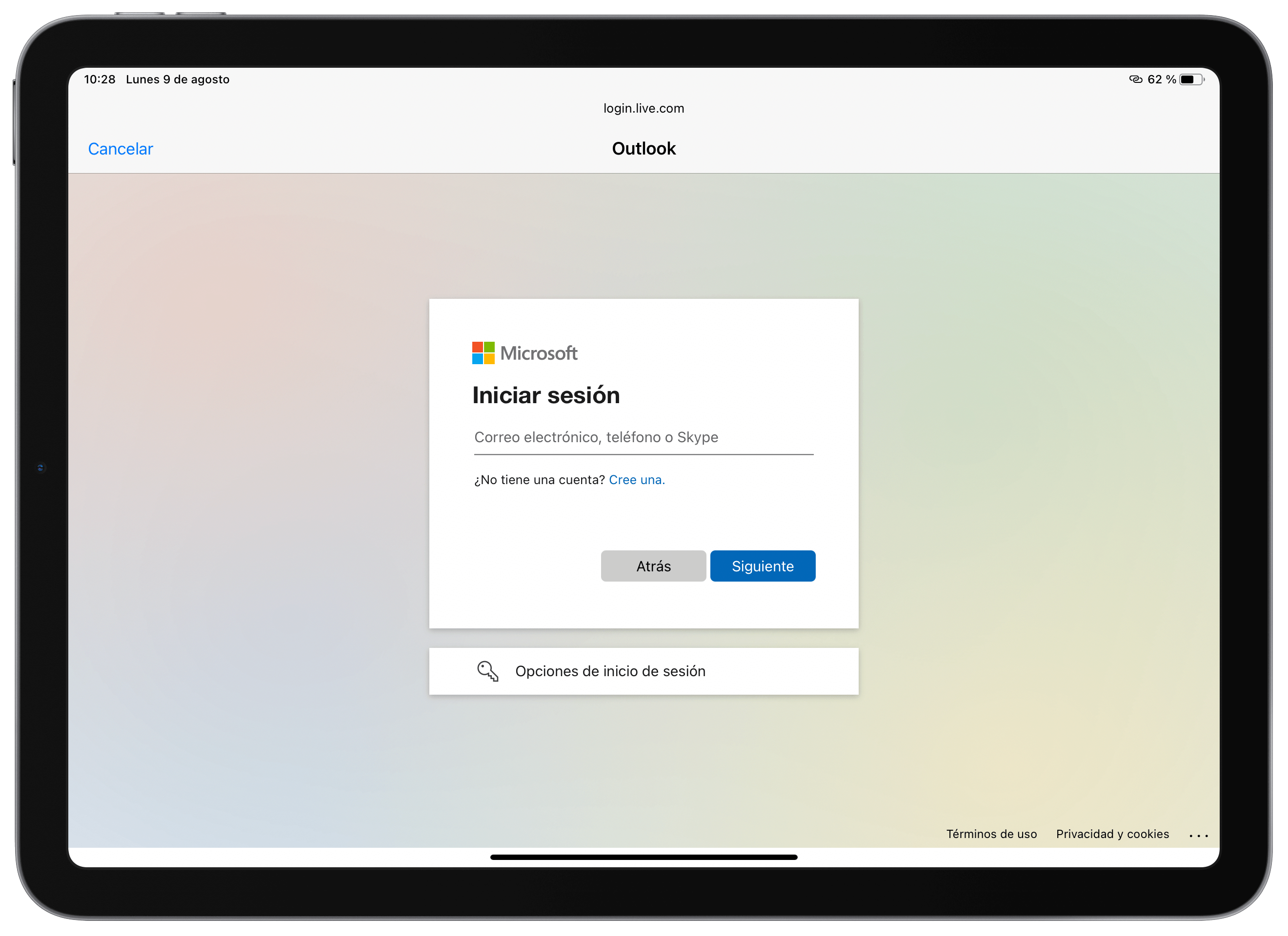 Añadir una cuenta de Outlook en la aplicación Mail del iPhone o iPad