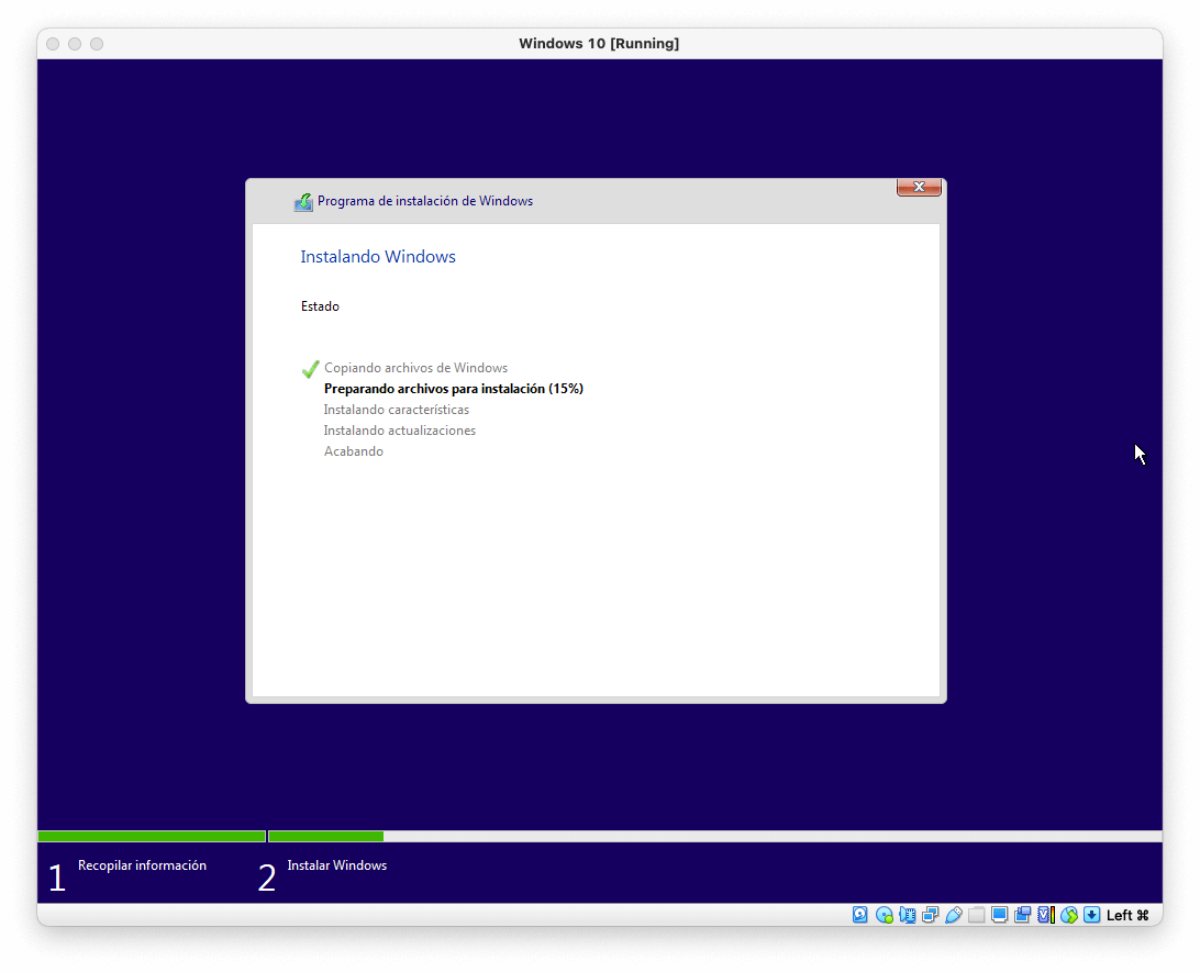 Instalación de Windows 10 en Mac con VirtualBox