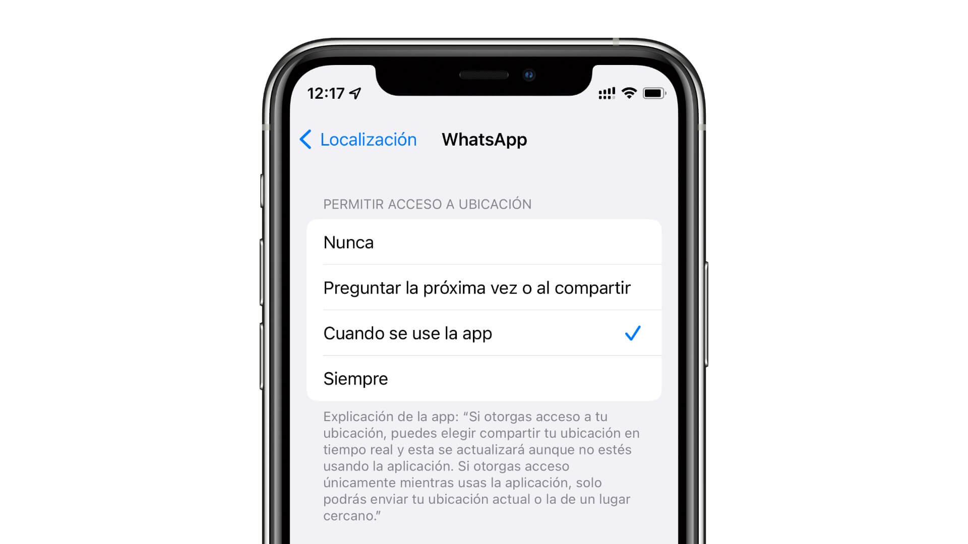 Gestionar opciones de acceso a la ubicación en iOS o iPadOS