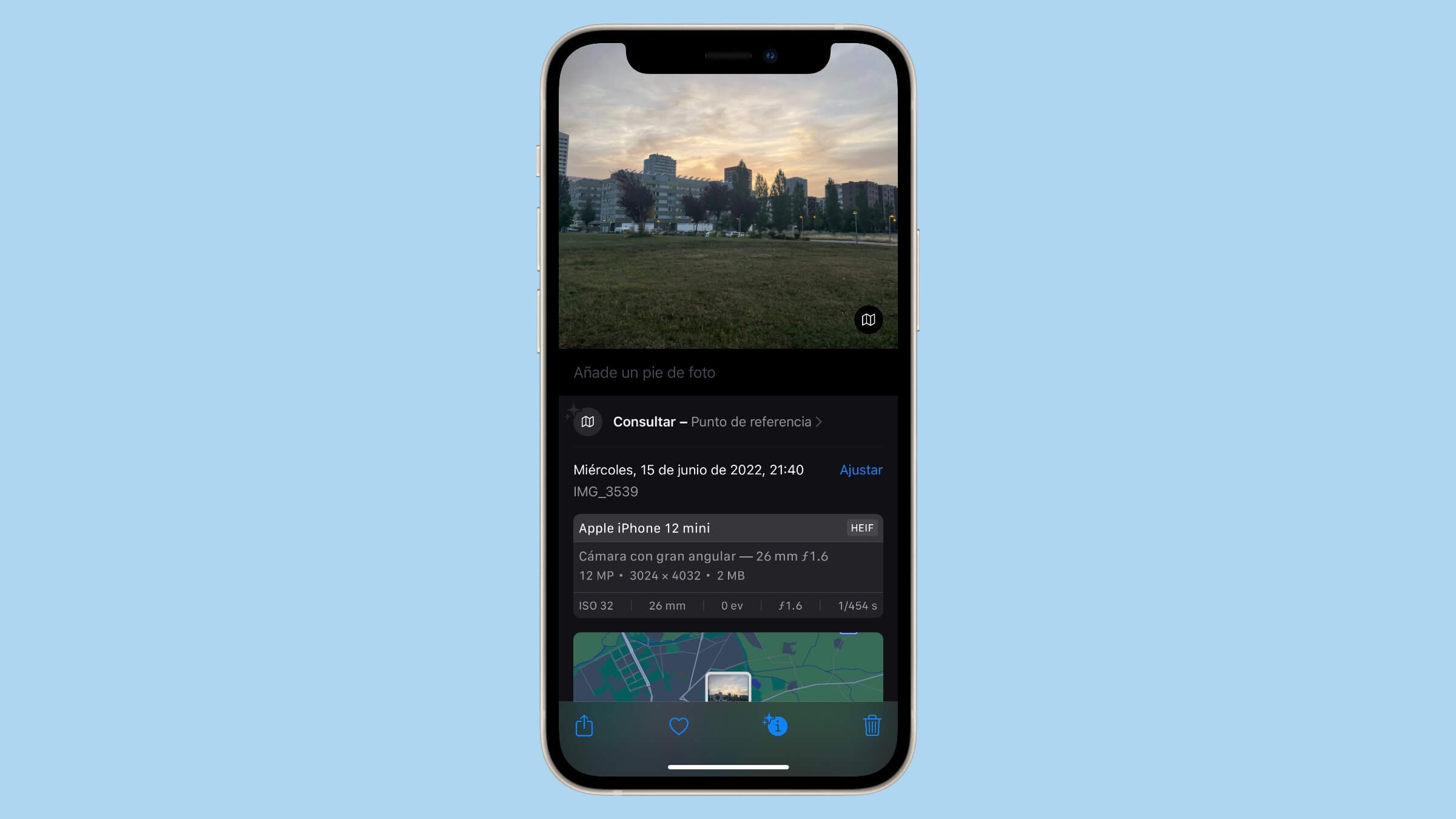 Ver información detallada de las fotos en el iPhone